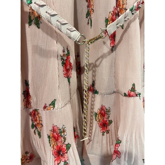 New ZIMMERMANN Fluted floral-print plissé-organza mini dress Size 3/ US 10 - Picture 6 of 14